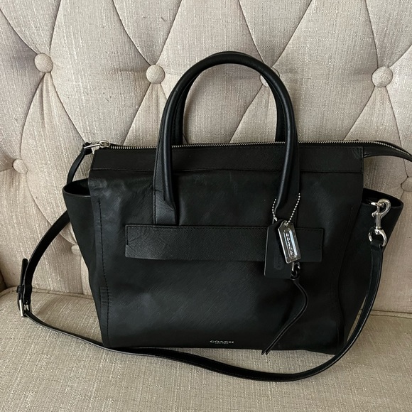 COACH Bleeker Riley saffiano large black leather purse, 30149, EUC - Picture 2 of 15